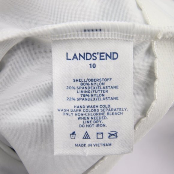 NWOT Lands End Navy Blue White Babydoll Style Striped Pattern Swim Tankini Top T - Picture 9 of 10